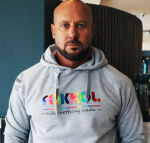 fOKKOL Unisex Hoodie Grys Reënboog