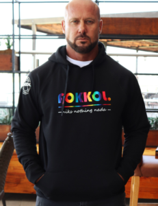fOKKOL Unisex Hoodie Swart Reënboog