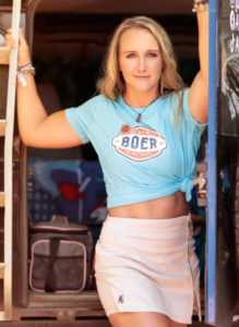 Boerboel Ladies Premium Cotton T-Shirt Printed Light Blue "Boer"