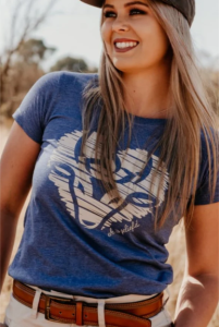 Bosbul's Bosbok Denim Melange Tee with Heart Print