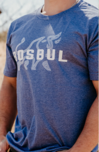 Bosbul's Denim Melange T-Shirt with Bull Print