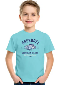 Boerboel Kids Premium Cotton T-Shirt Light Blue "Bakkie"