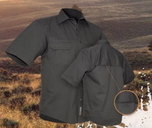 Sterling S/S Mesh Back Twill Shirt Grey