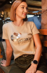 Bosbok Khaki With Shining Flowers T-Shirt