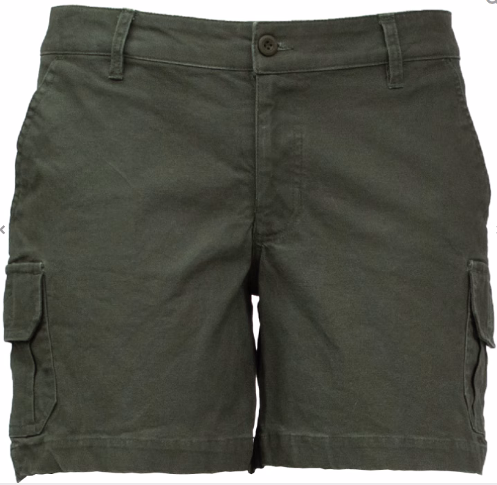 Sterling Womens Cargo Stretch Canvas Short Olive